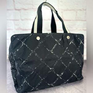 Chanel Travel Line Boston Bag Printed Nylon Medium